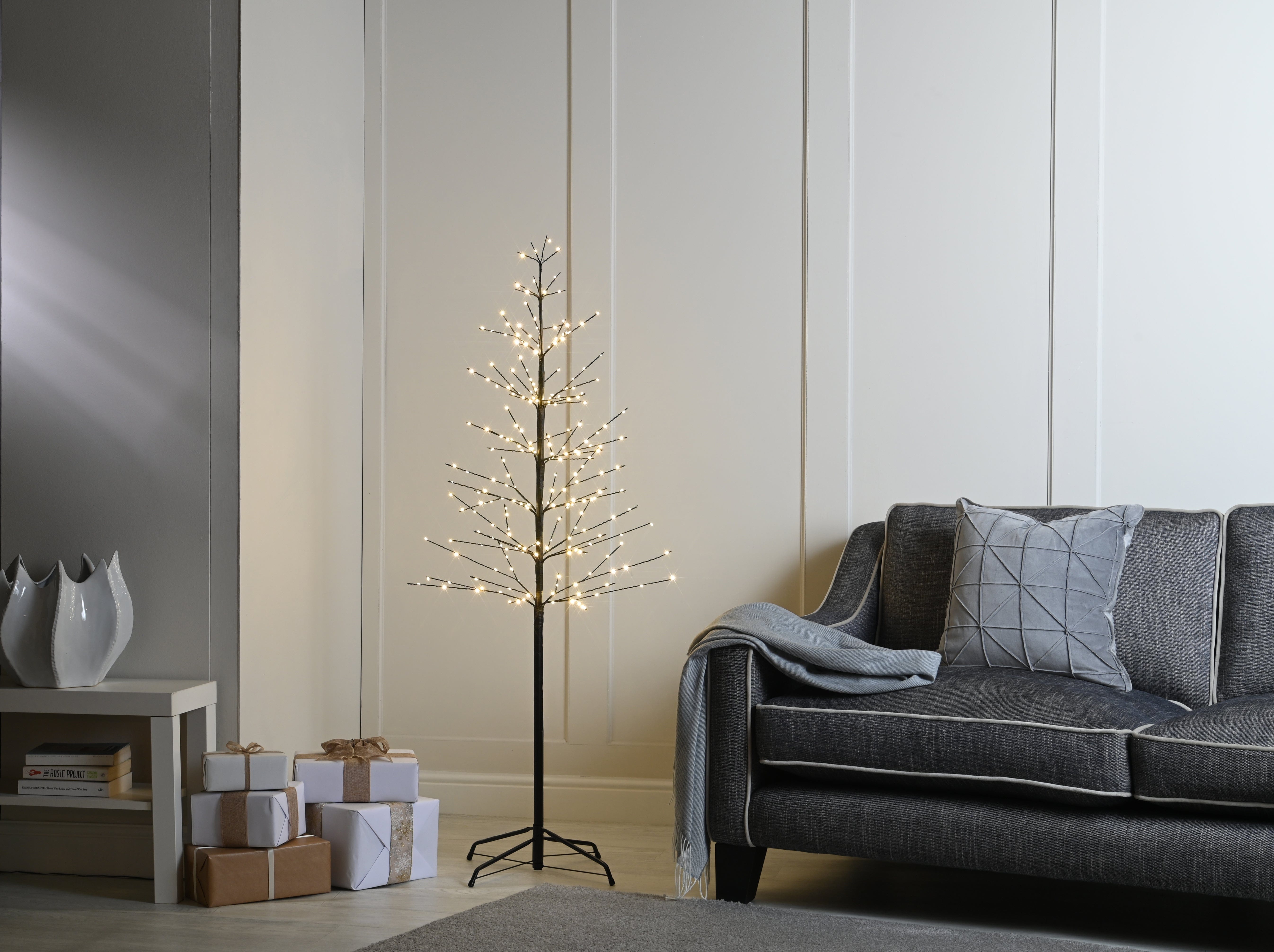 Festive Twig Trees Festive Christmas 150cm Lit Mini Xmas Microdot Tree Black