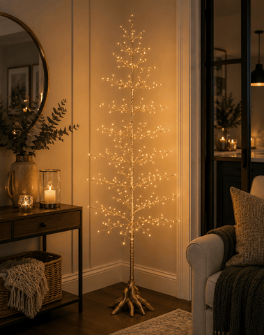 Festive Twig Trees Festive Christmas 180cm Champagne Lit Twig Tree