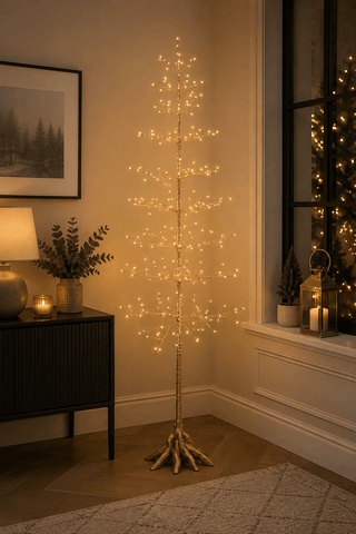 Festive Twig Trees Festive Christmas 180cm Champagne Lit Twig Tree