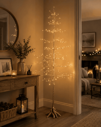 Festive Twig Trees Festive Christmas 180cm Champagne Lit Twig Tree
