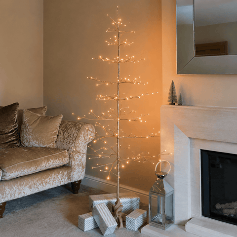 Festive Twig Trees Festive Christmas 180cm Champagne Lit Twig Tree