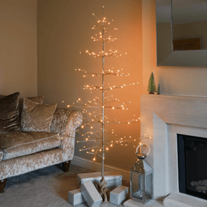 Festive Twig Trees Festive Christmas 180cm Champagne Lit Twig Tree