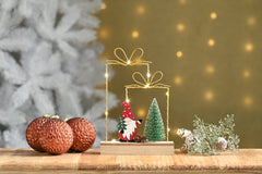 Festive Wooden Models & Scenes Festive Christmas 24cm B/O Lit Gonk and Presents Scene