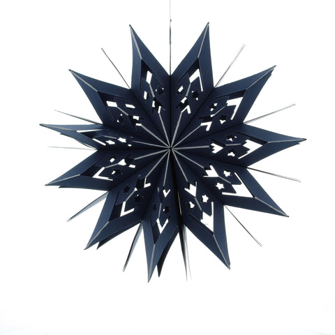Festive Hangers Xmas Festive Christmas 30cm Hanging Blue Foldable Paper 3D Star