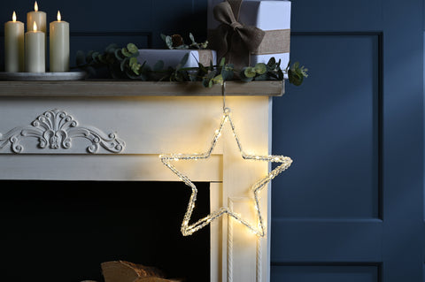 Festive Acrylic LED Figurines Festive Christmas 31cm Lit Acrylic Star