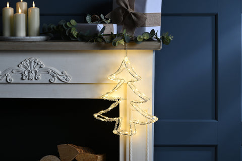 Festive Acrylic LED Figurines Festive Christmas 34cm Lit Acrylic Tree