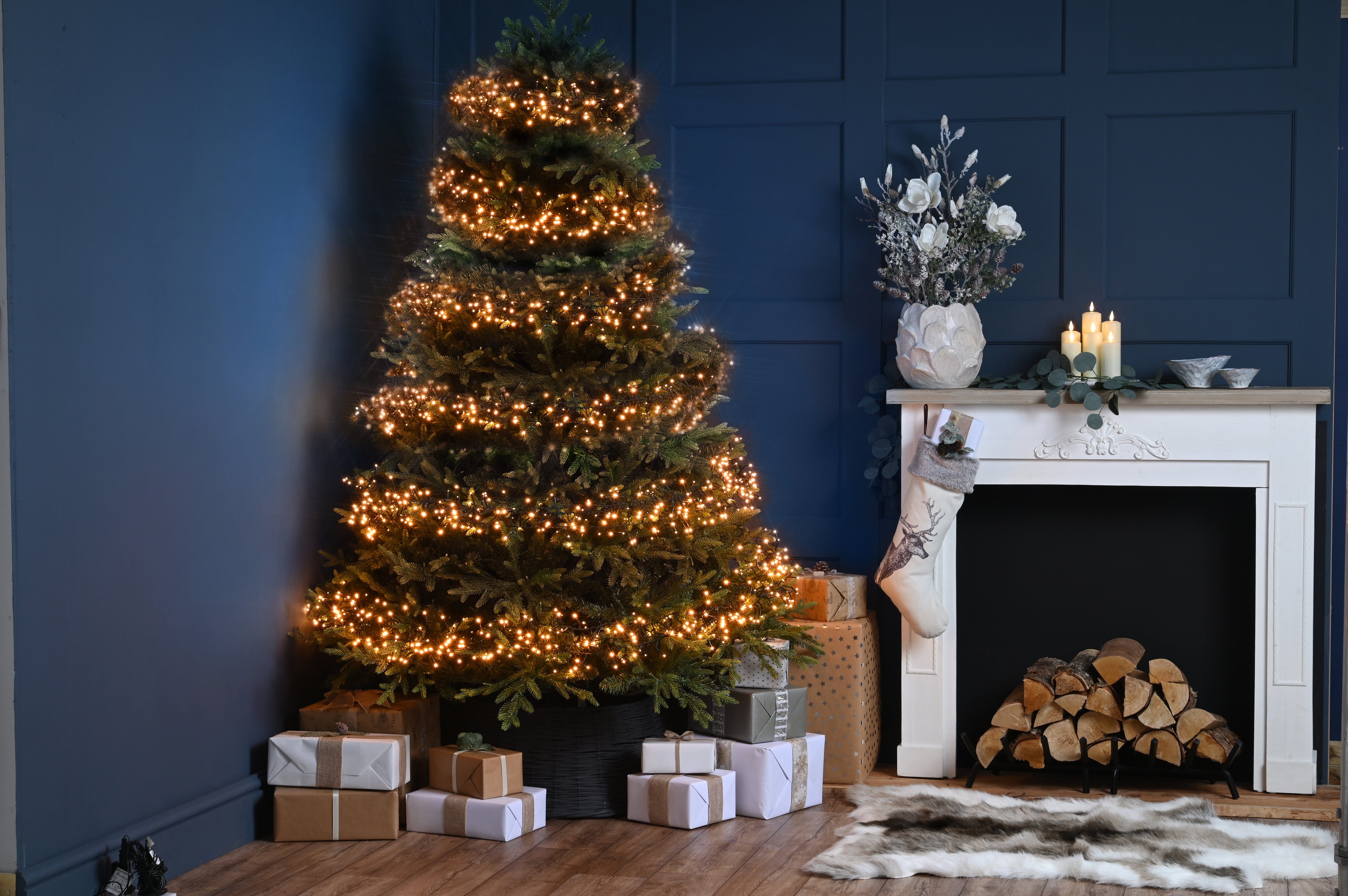 Festive String Lights Christmas Festive Christmas 500 Multifunction Cluster Lights - Antique Gold