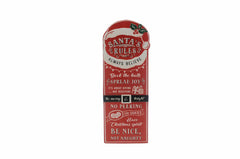 Festive Signs Xmas Festive Christmas 68cm Red Metal Santa Rules Sign