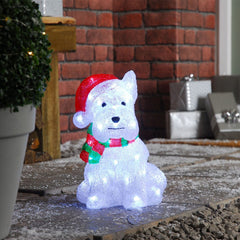 Festive Acrylic LED Figurines Festive Christmas LED 31cm lit acrylic Westie Dog