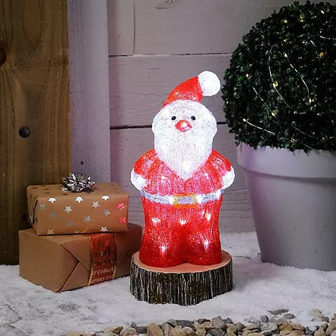 Festive Acrylic LED Figurines Festive Christmas LED 34cm lit acrylic Santa