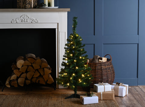 Festive Artificial Trees Festive Christmas Pre-lit Green Table Tree 90cm