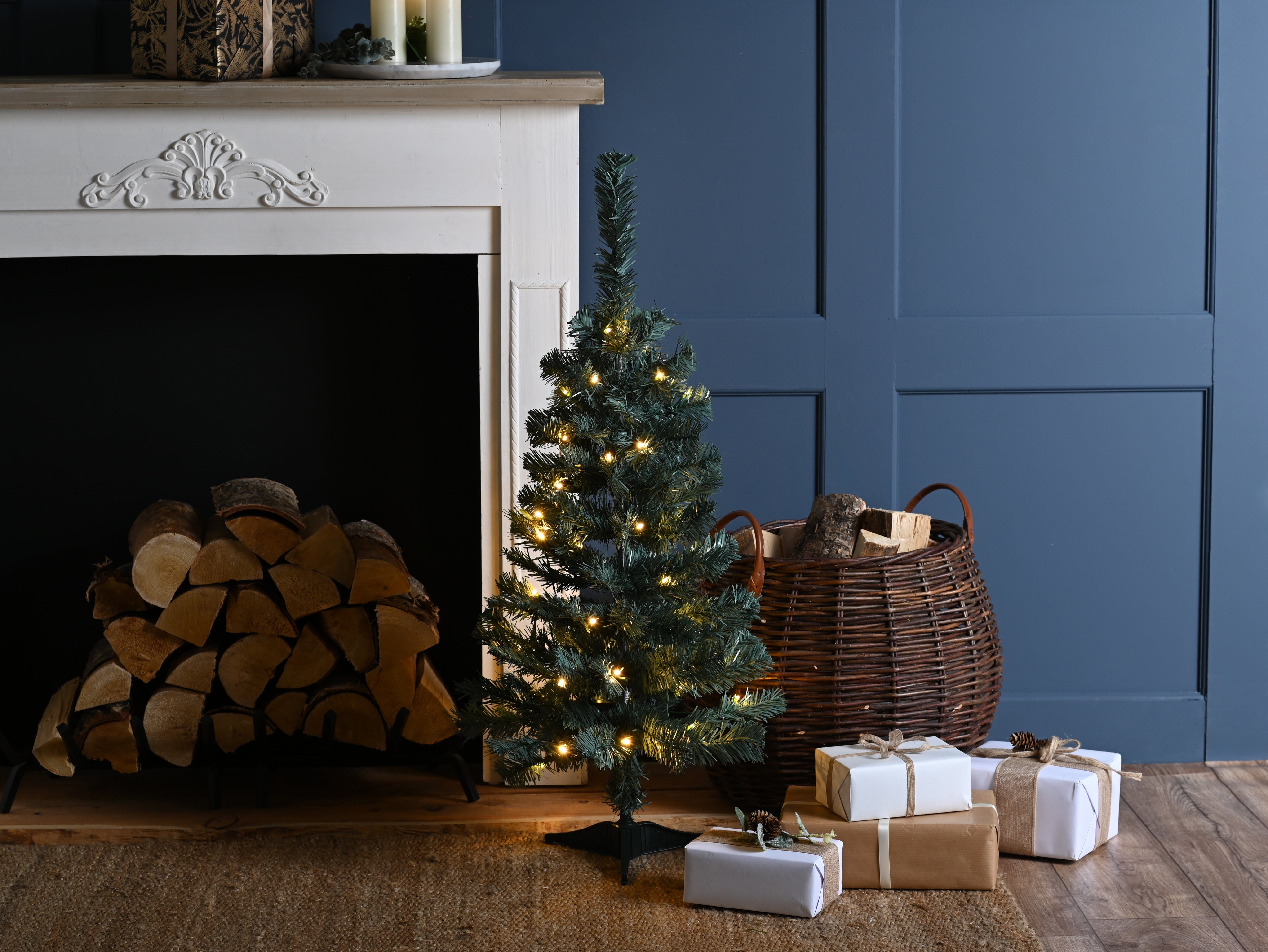 Festive Artificial Trees Festive Christmas Pre-lit Table Tree 90cm - Blue/Green