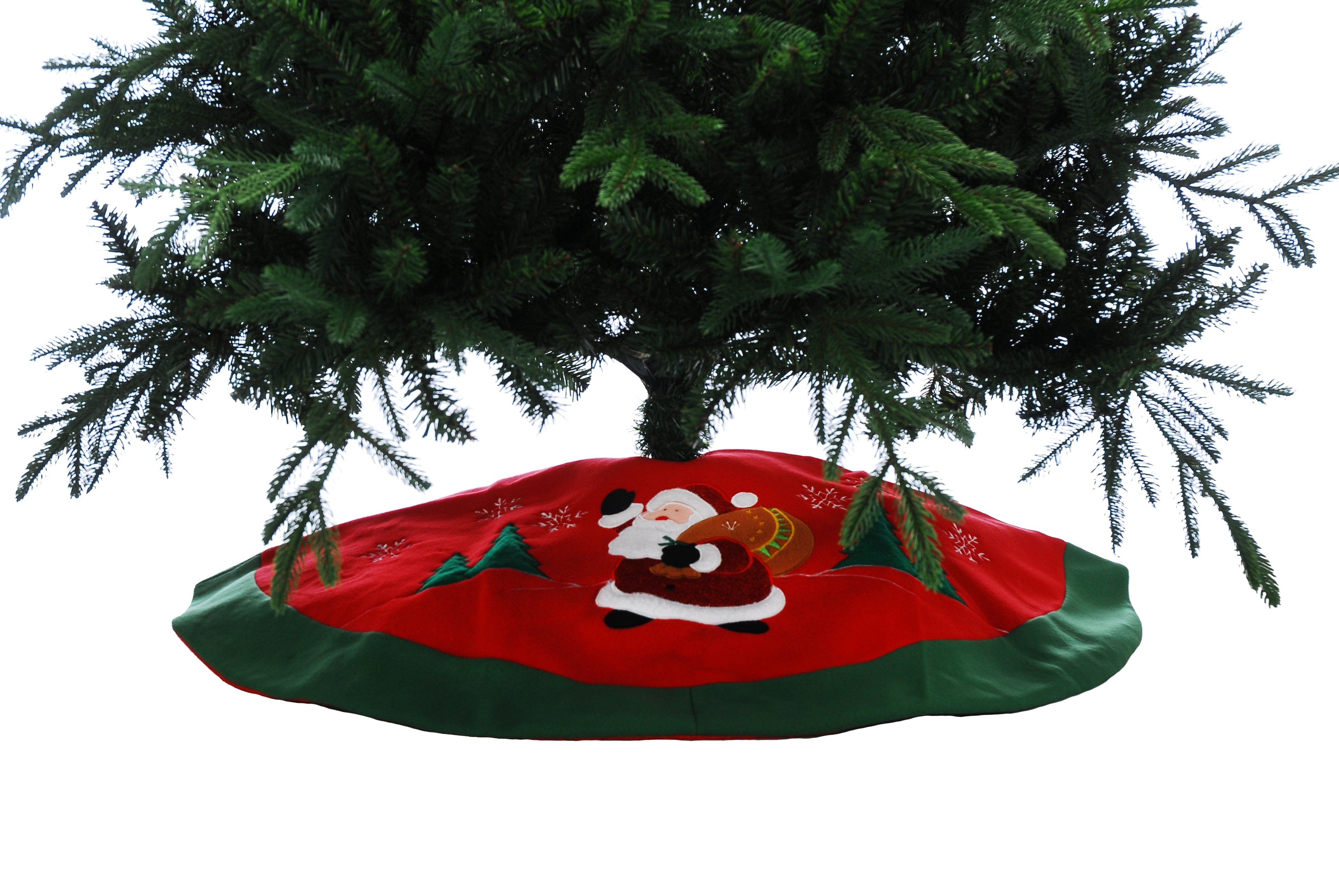 Festive Tree Skirts Festive Christmas Red and Green Tree Skirt - Santa/Sack