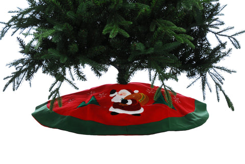 Festive Tree Skirts Festive Christmas Red and Green Tree Skirt - Santa/Sack
