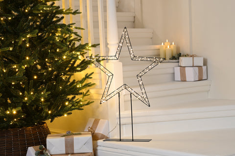 Festive LED Stars Festive Christmas Twinkling Lit Star on Stand 76cm Warm White LED