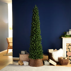 Festive Pre Lit Tree Festive - Glenmore Pine Slim Green - 168cm Christmas Tree