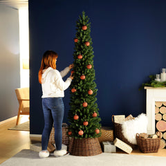 Festive Artificial Trees Pre Lit Festive - Glenmore Pine Slim Green - 228cm Christmas Tree
