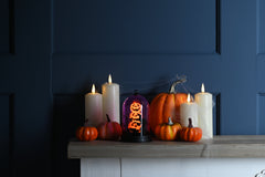 Festive Halloween Lit Decor Festive Halloween 14cm B/O Lit Pumpkin Cloche