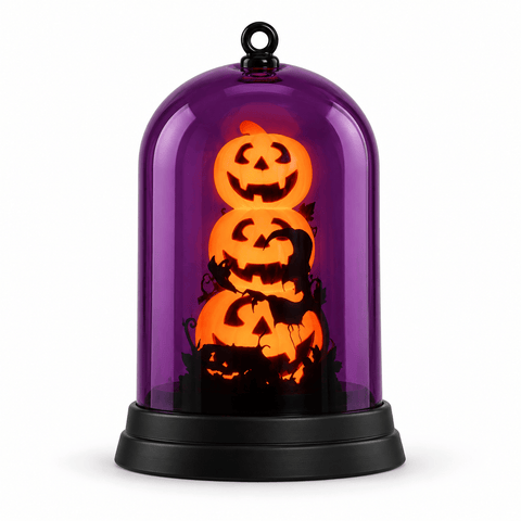 Festive Halloween Lit Globe Festive Halloween 14cm B/O Lit Pumpkin Cloche