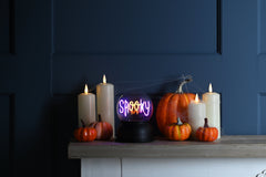 Festive Halloween Lit Decor Festive Halloween 14cm B/O Lit Spooky Globe