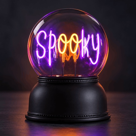 Festive Halloween Lit Globe Festive Halloween 14cm B/O Lit Spooky Globe