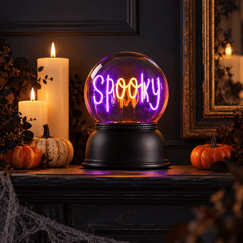 Festive Halloween Lit Globe Festive Halloween 14cm B/O Lit Spooky Globe