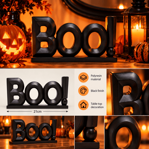 Festive Halloween Home Decor Festive Halloween 21cm Polyresin Boo Sign