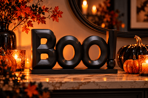 Festive Halloween Home Decor Festive Halloween 21cm Polyresin Boo Sign