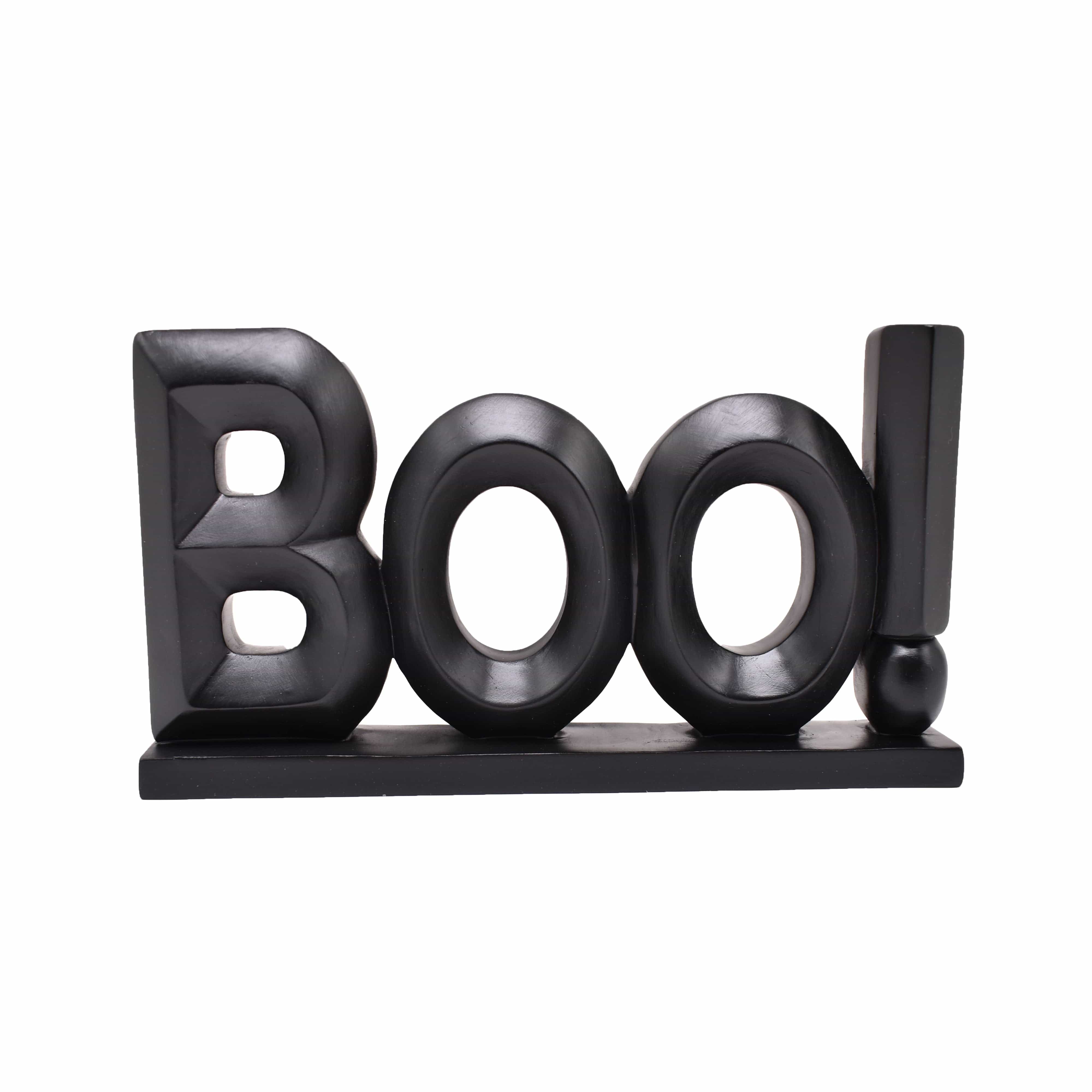 Festive Halloween Lit Decor Festive Halloween 21cm Polyresin Boo Sign ***NO SKU OR SELL PRICE