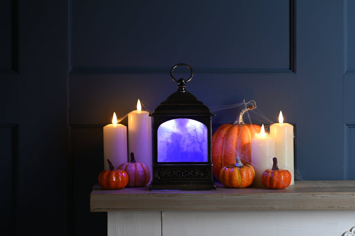 Festive Halloween Lit Decor Festive Halloween 22cm B/O Lit Haunted house Water Spinner