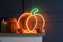 Festive Halloween Lit Decor Festive Halloween 33cm Lit Neon Flex pumpkin - Yellow/Green *** NO SKU OR SELL PRICE