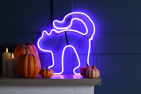 Festive Halloween Lit Decor Festive Halloween 34cm Lit Neon Flex Cat - Pink *** NO SKU OR SELL PRICE