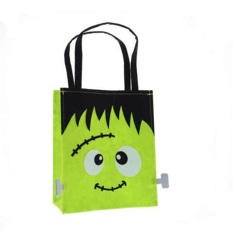 Festive Halloween Accessories Festive Halloween 35cm Green Frankenstein Felt Bag *** NO SKU OR SELL PRICE