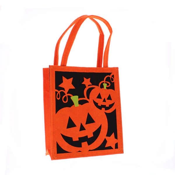 Festive Halloween Accessories Festive Halloween 35cm Orange Pumpkin Felt Bag *** NO SKU OR SELL PRICE