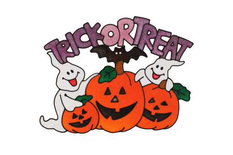 Festive Halloween Window Stickers Festive Halloween Comic Look Pumpkins and Ghosts Window Sticker ***NO SKU OR SELL PRICE