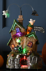 Festive Halloween Moving Figures Festive Halloween Lit Moving Haunted House