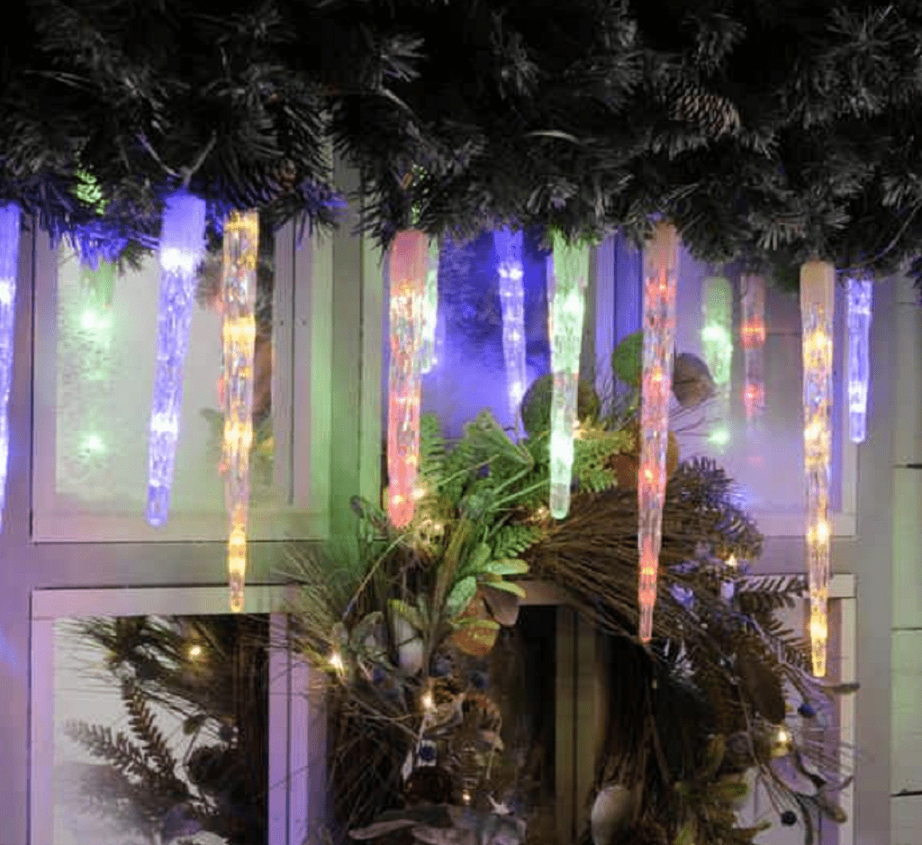 Festive String Lights Festive Icicle String Lights Multi/White