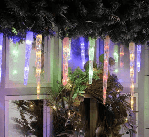 Festive String Lights Festive Icicle String Lights Multi/White
