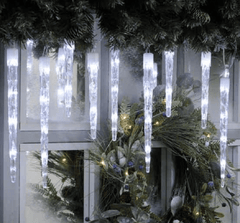 Festive String Lights Christmas Festive Icicle String Lights White/Blue