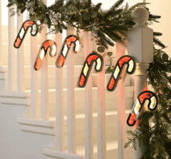 Festive Garlands Xmas Festive Infinity Lit Candy Cane Garland