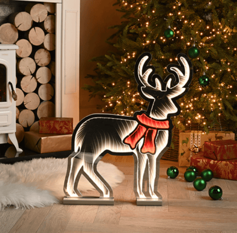 Festive Christmas Lit Decor Festive Infinity Lit Reindeer Decoration