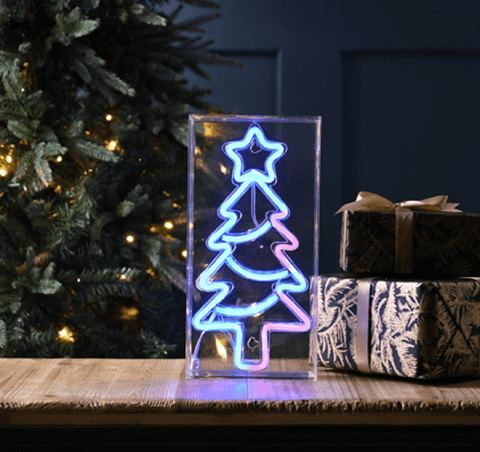 Festive Christmas Lit Decor Festive LED Christmas Tree Sign