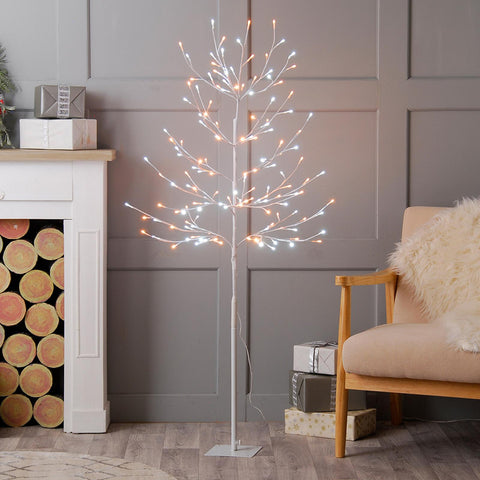Festive Twig Trees Festive Lit 120cm Glow Worm Twig Tree White and Warm White LEDs