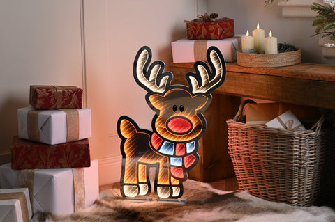 Festive Infinity Lighting Festive Lit Infinity Reindeer with Scarf
