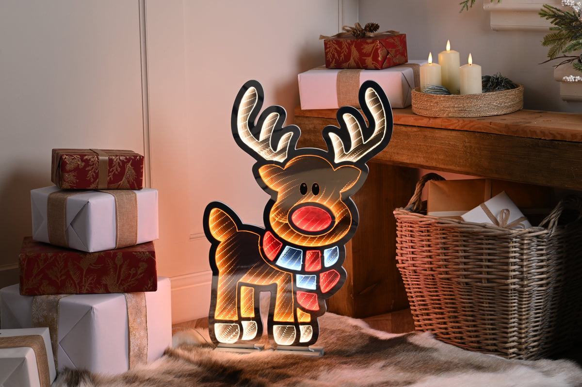 Festive Infinity Lighting Festive Lit Infinity Reindeer with Scarf - Large 120cm