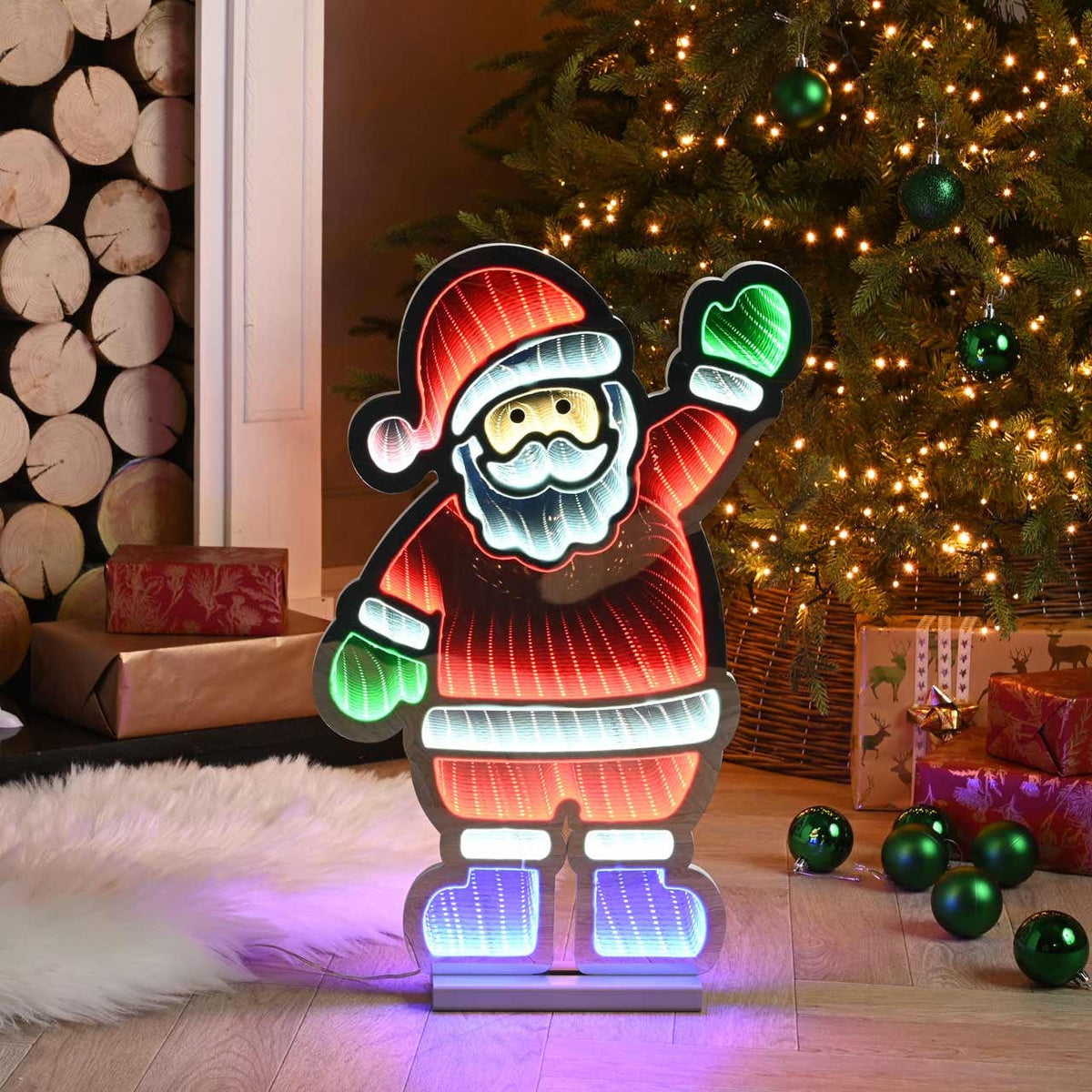 Festive Lit Infinity Santa Light