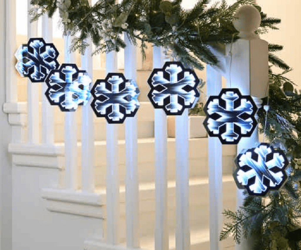 Festive Garlands Xmas Festive Lit infinity Snowflake Garland