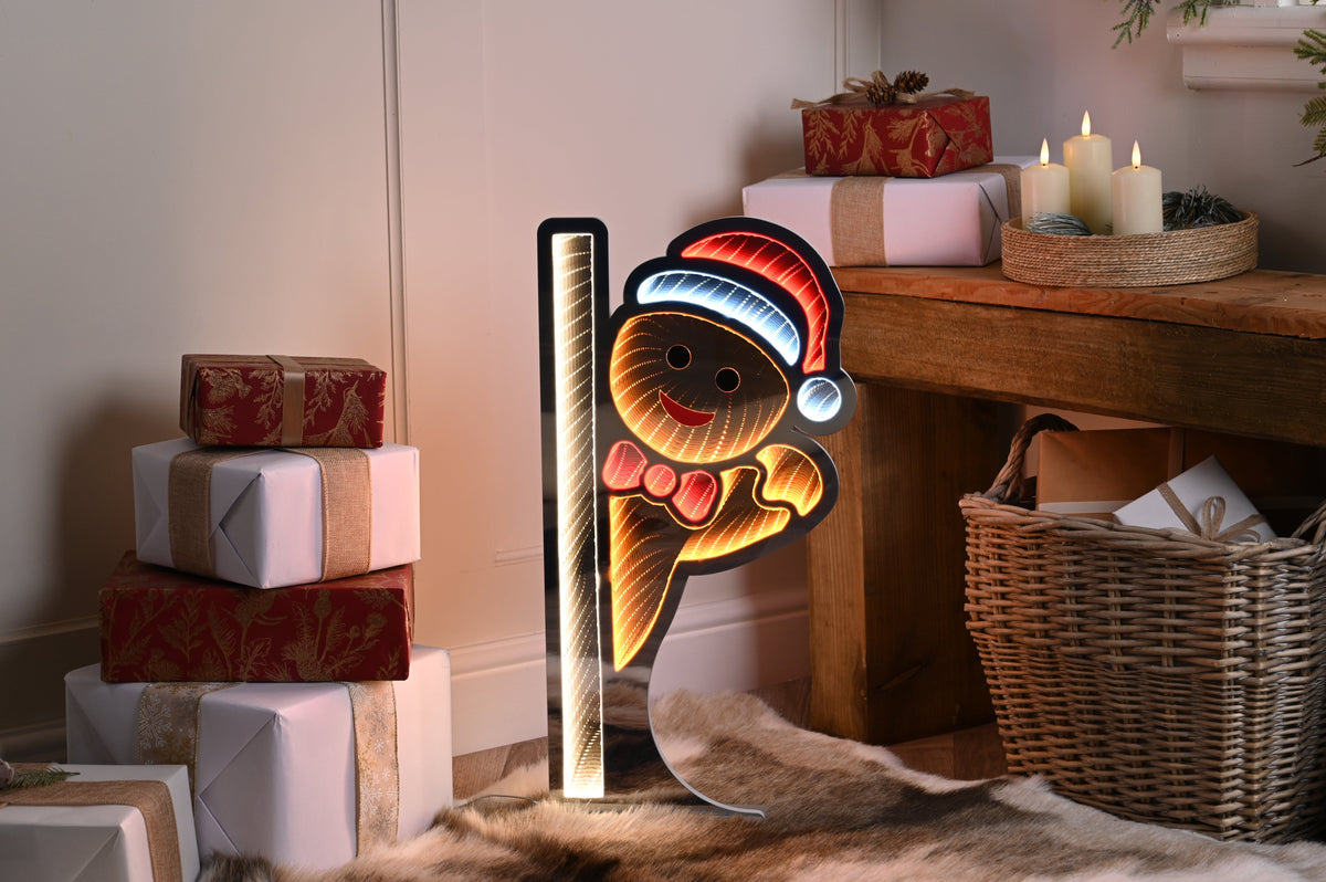 Festive Infinity Lighting Festive Lit Infinity Waving Gingerbread Man 60cm