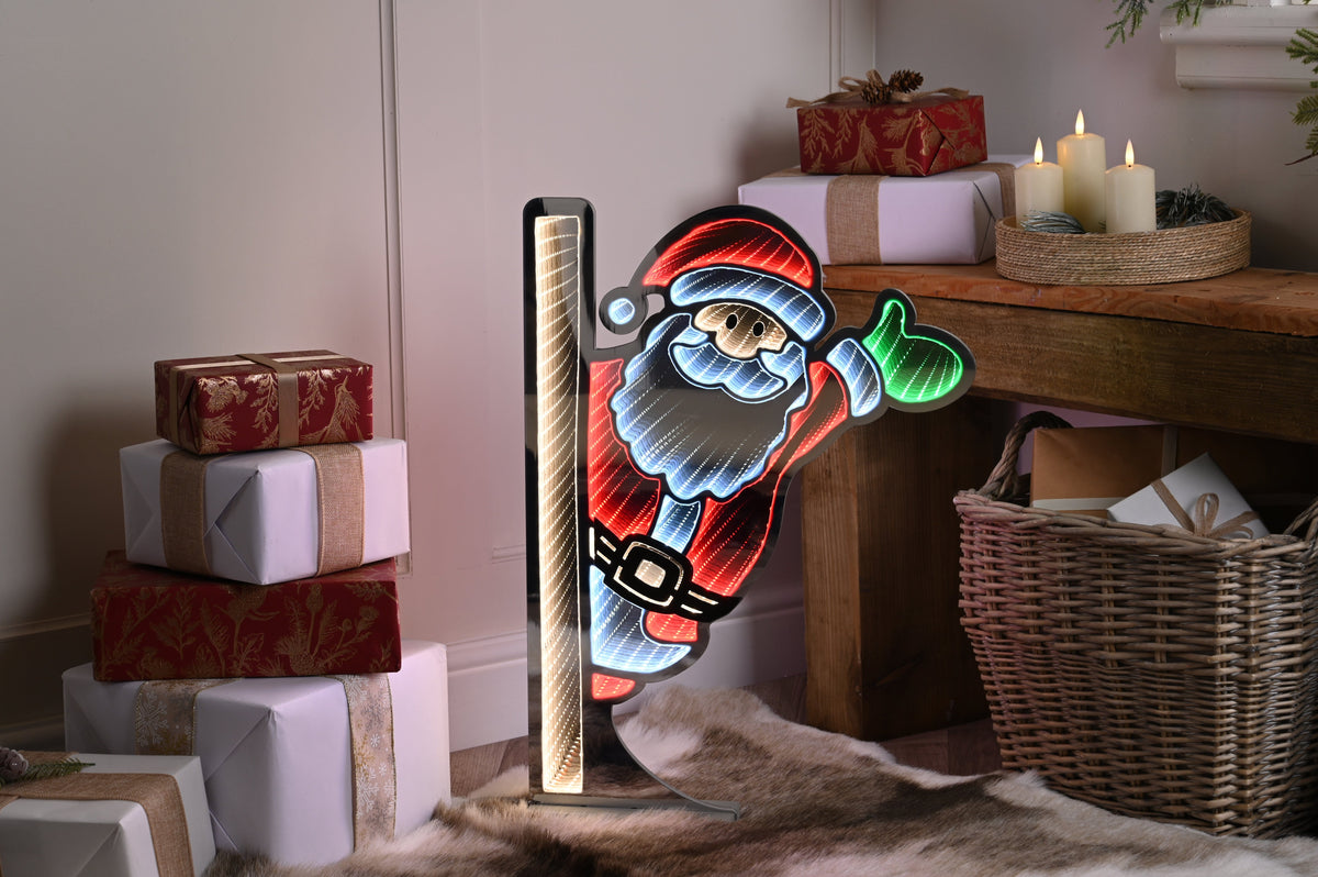 Festive Infinity Lighting Festive Lit Infinity Waving Santa 60cm