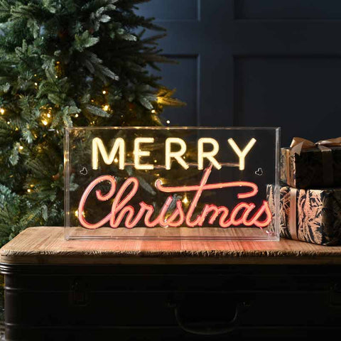 Festive Lit Neon Flex Merry Christmas Sign